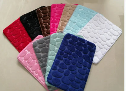 Säker och Stilren Geometrisk Pr präglad Badmatta – Halkfri med Mjuk Textur