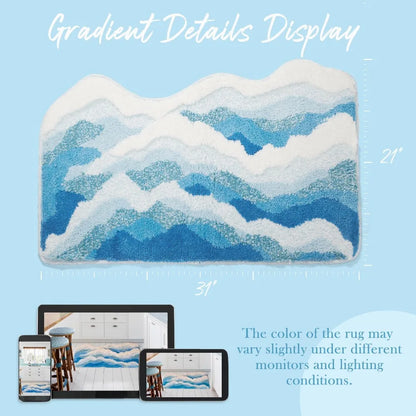 Aesthetic Wave Tufted Rug – Havsinspirerad Mjuk &amp; Halkfri Matta