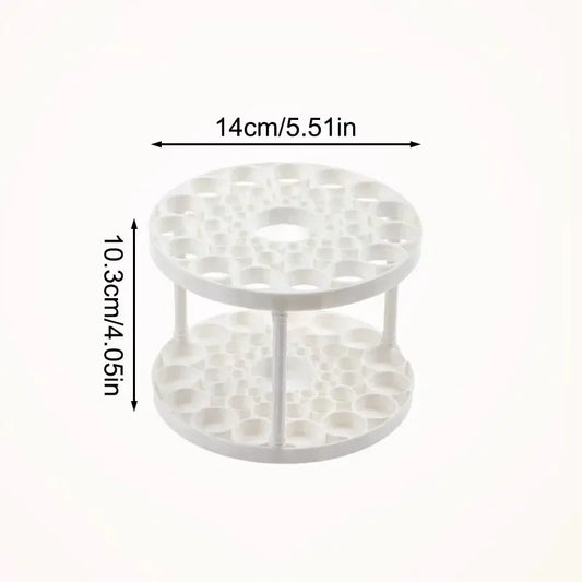 Carvallo Make-up Penselhållare | 360° roterande organizer | För penslar, läppstift & kosmetik | Vit | 10 × 10 × 14 cm