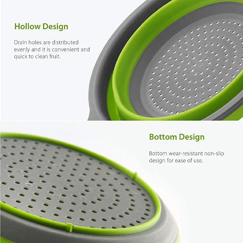 Carvallo Sieb FlexiDrain | Silikon | Platsbesparande & Mångsidig | För Frukt & Grönsaker
