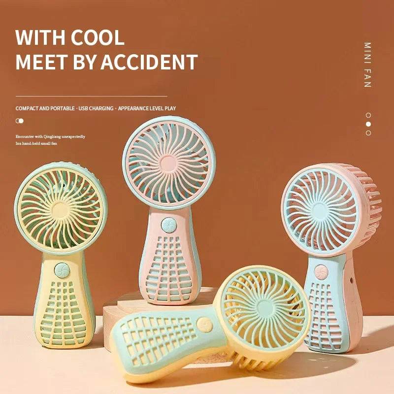 Carvallo-handventilator PockeLuft 2025 | USB-laddningsbar | Bärbar & supertyst | Sött cartoon-design för barn & skola