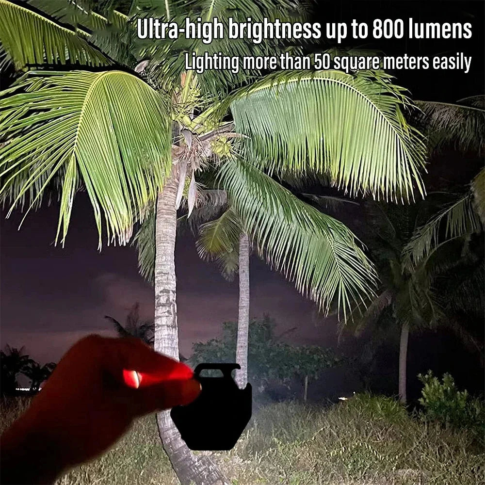 Carvallo Mini LED Campinglampa | USB-C Uppladdningsbar | COB-Arbetslampa med magnetfot | 7 Ljuslägen &amp; IP64 Vattenskydd