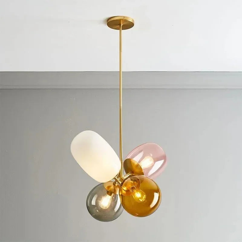 Antheia – Lyx Hänglampa av Färgade Glas med Konstnärlig Design