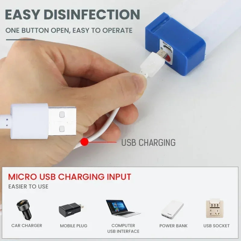 Carvallo LED Rör | Uppladdningsbar campinglampa med magnet & krok | 32/52 cm | Bärbar nödbelysning för utomhus & fordon