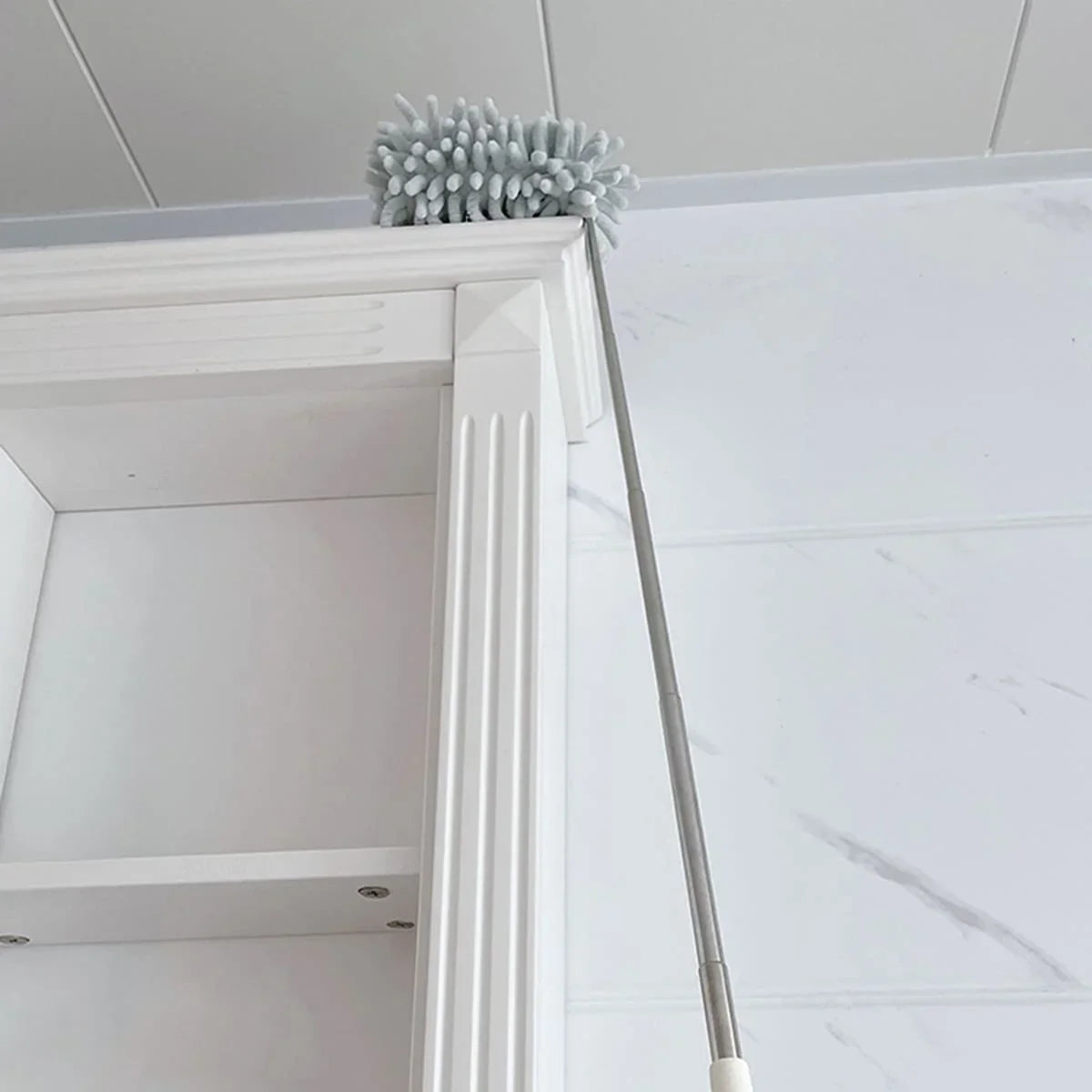 Carvallo Teleskop-dammsugare | Förlängbar till 80 cm | Mikrofiber-chenille & rostfritt stång – För tak, möbler & hörn