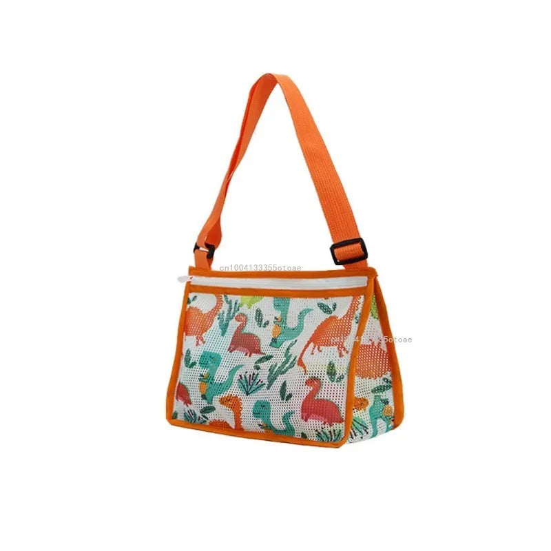 Carvallo Kids Fällbar Strandväska för Barn | Nätväska för Snäckor & Leksaker | Justerbar Bärrem & Dragkedja – 25×20×10 cm
