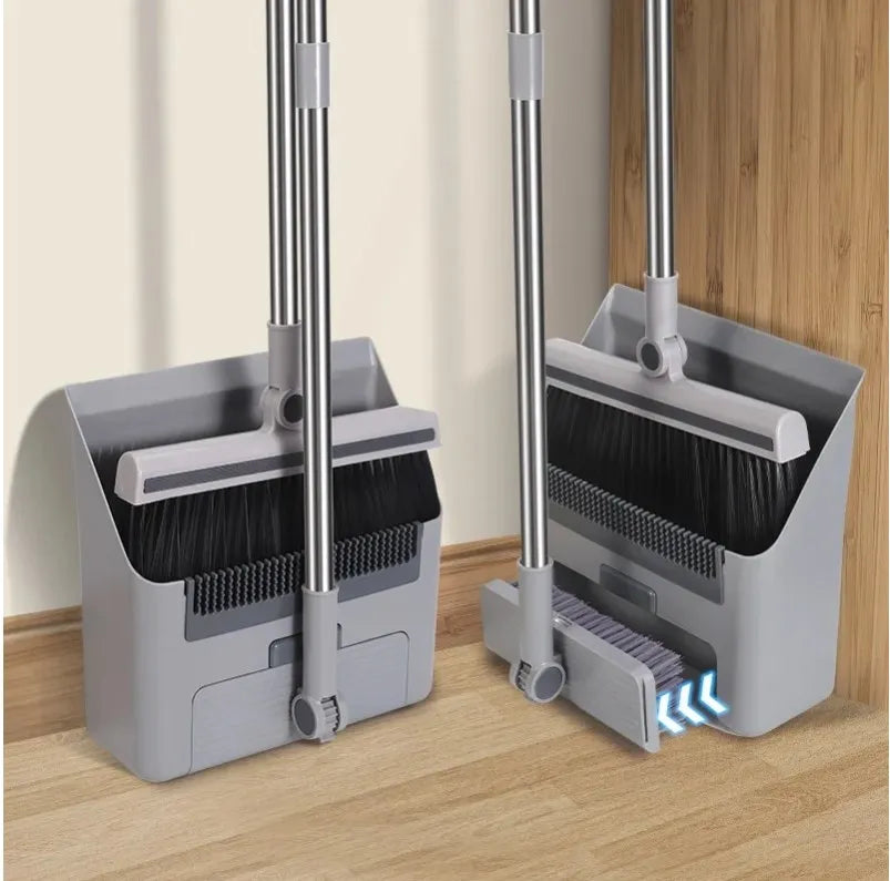 Carvallo 3-i-1 Sopset | Sop med golvborste & stå-skyffel | Extra lång handtag & håravvisande | Hemstädset