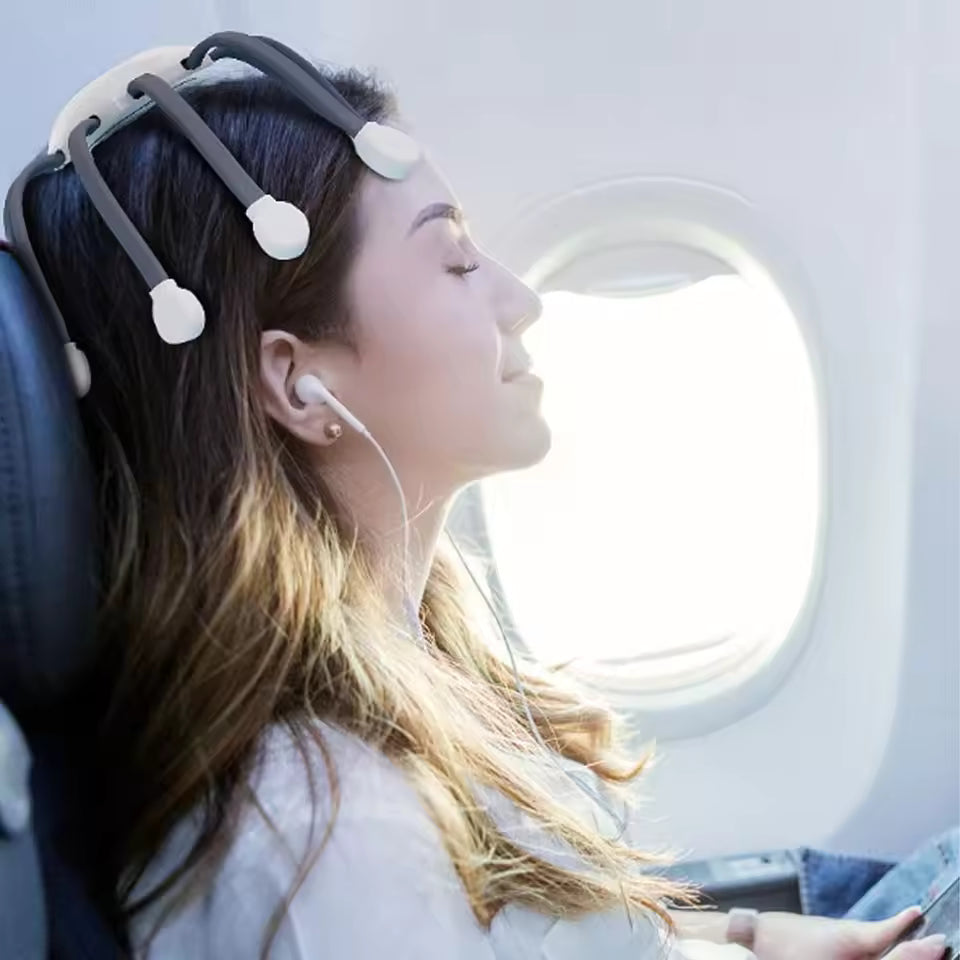 Royallure Elektrisk Huvudmassager – Migränlindring, Huvudbottenstimulator, Trådbunden & USB-ström