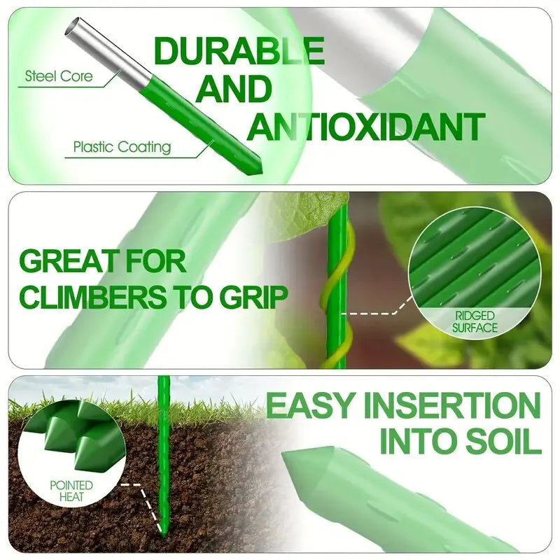 Carvallo Pro | 20-pack växtstöd | Stabilt & Mångsidigt | För tomater, gurkor & klätterväxter
