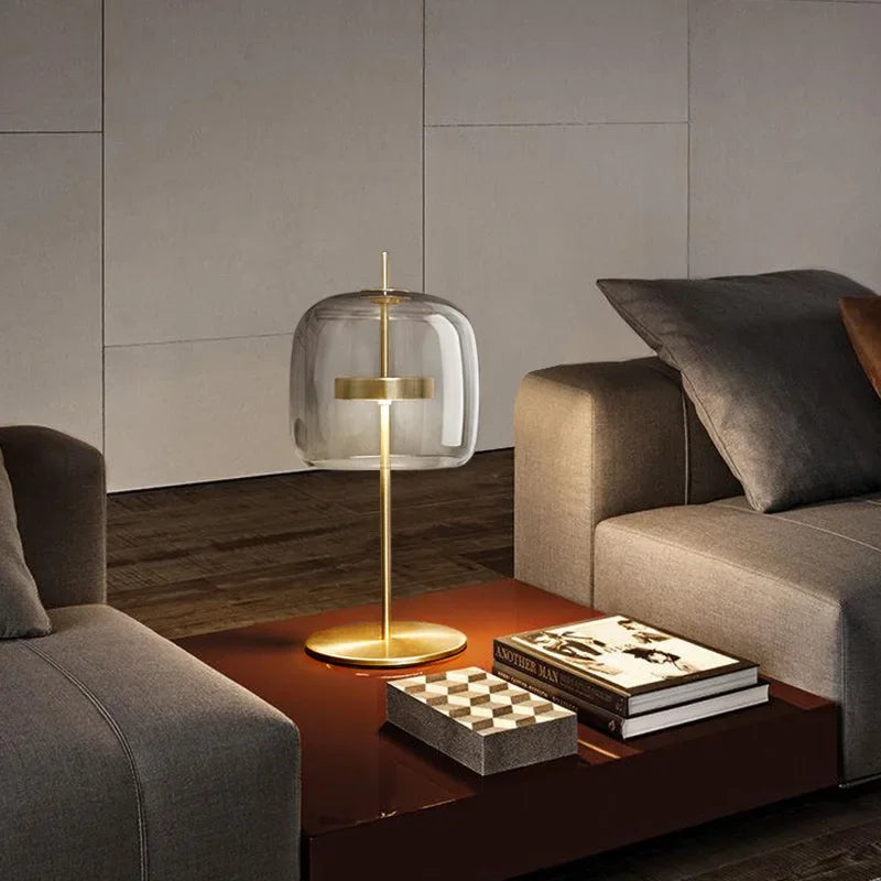 LumiGlass - Modern Glastakkelampa | Elegant LED Nattlampa för Sovrum &amp; Vardagsrum