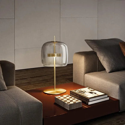 LumiGlass - Modern Glastakkelampa | Elegant LED Nattlampa för Sovrum &amp; Vardagsrum