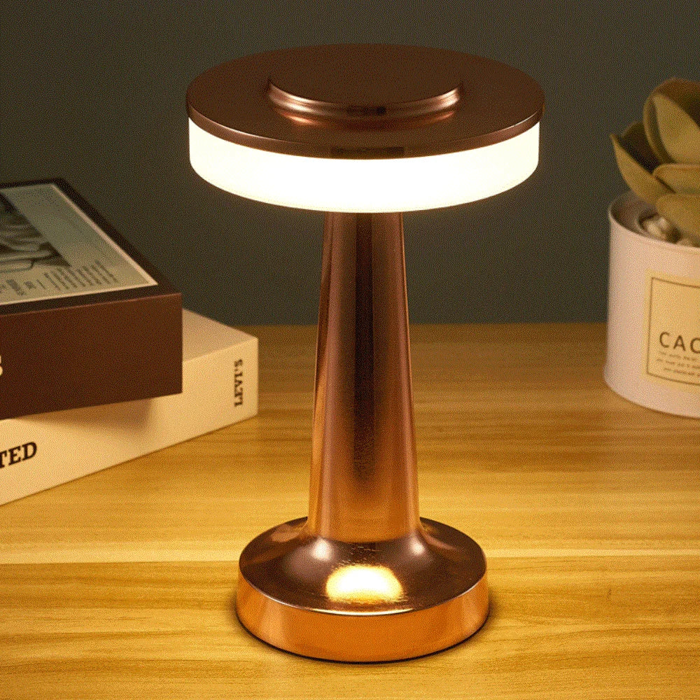 Carvallo Bordslampa Aurélia | Retro-design & Touch-dimning | USB-laddningsbar | 23,5 cm Hög