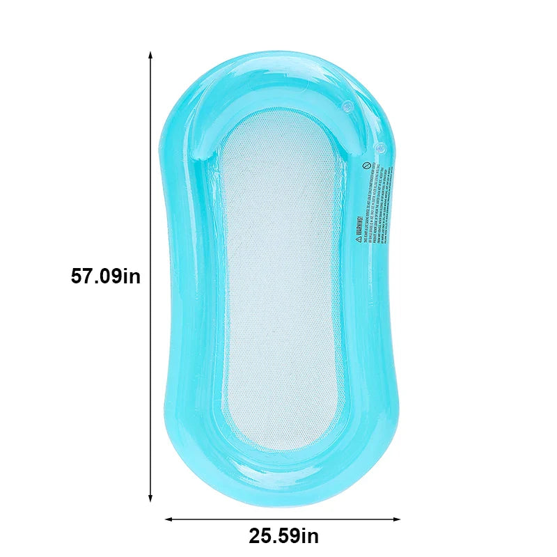 Carvallo Uppblåsbar simmadrass Rooxin | Ergonomisk pool-luftmadrass med nät och armstöd | För pool, sjö och strand