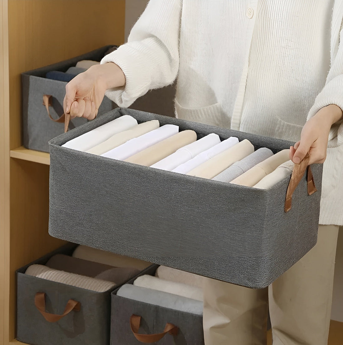 Fällbara förvaringskorgar – Praktiskt 3-pack | Idealisk för kläder, leksaker och mer