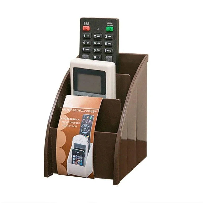 Carvallo | Fjärrkontrollsorganisatör & telefonhållare | Multifunktionell förvaringsbox för skrivbord & vardagsrum | 11,5 × 8,9 × 12,9 cm