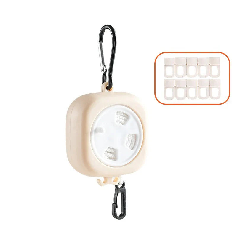 Carvallo tvättlina TravelTendu | 10 m utdragbar med 10 stoppare | För camping, balkong, bad & utomhusäventyr