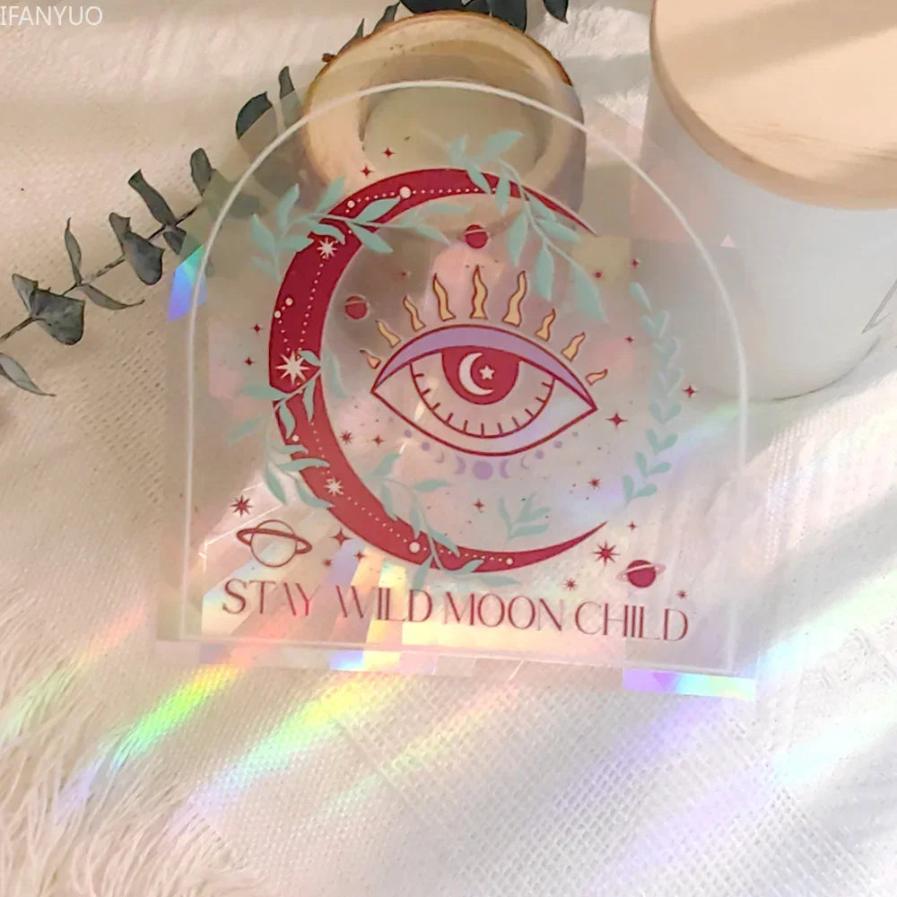 Carvallo fönsterdekal solfångare | Självhäftande med 3D-regnbågseffekt | För fönster, väggar & dekoration