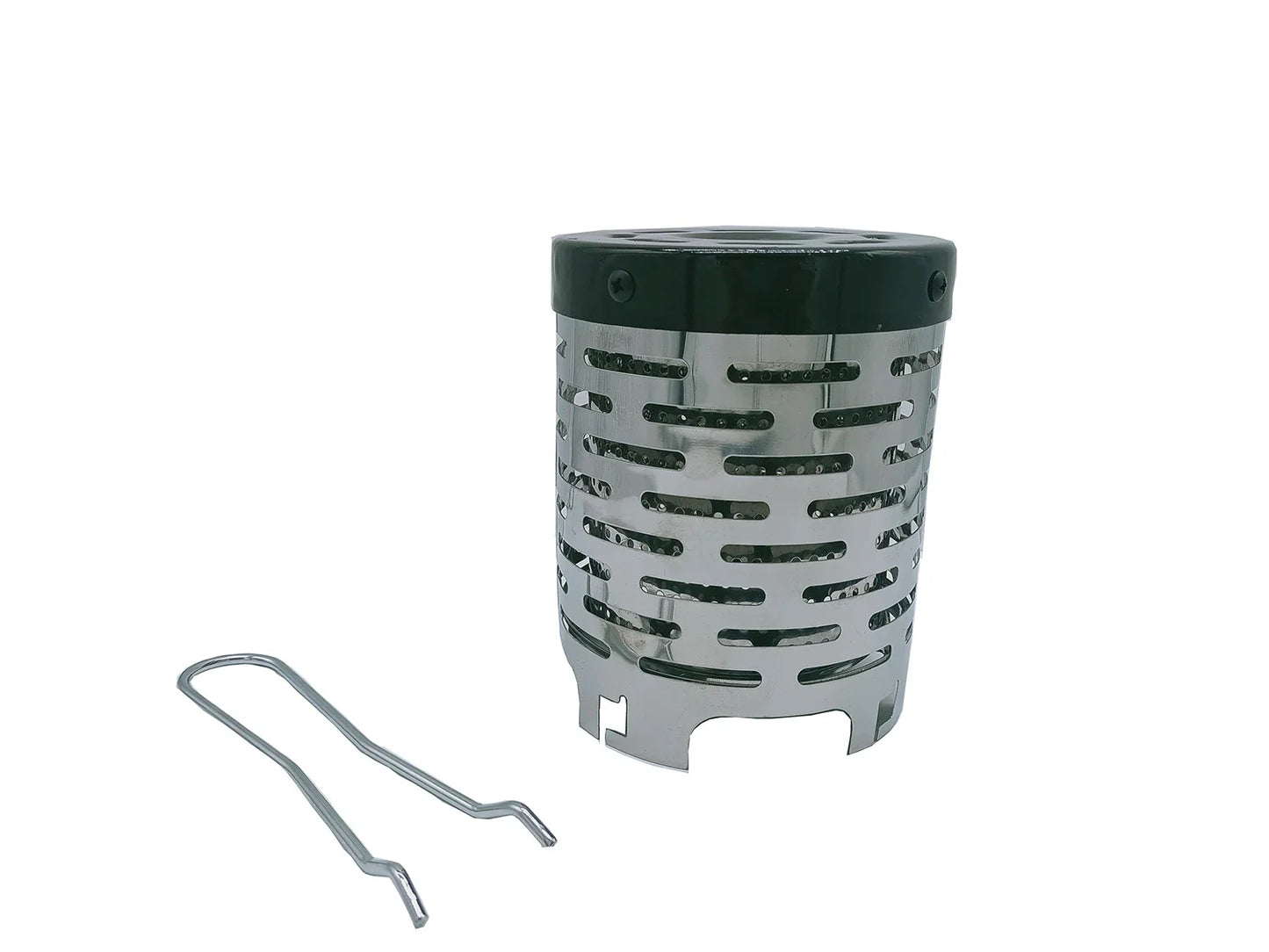 Carvallo Bärbar Mini-Gassvärmare för camping | Robust värmeskydd av rostfritt stål | Utomhussvärmarhuvud för gasolkök 14 × 12 cm