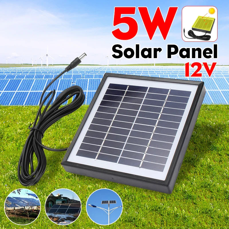 Carvallo Ladepanel SunCore 5W 12V | Polykristallin | Vattentät & Bärbar | För bil, husbil, båt & DIY-tillämpningar