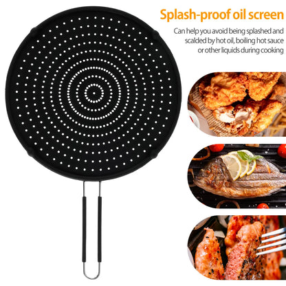 Carvallo CookSafe FlexGuard | Silikon &amp; Rostfritt stål | Fällbart stänkskydd för panna &amp; gryta | 50×32 cm | Värmetålig &amp; Diskmaskinssäker