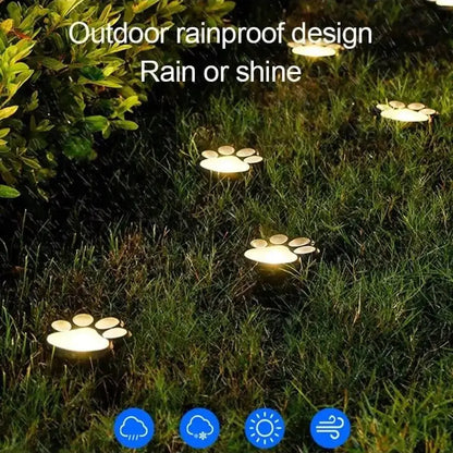 Solarlampa med tassavtryck design – LED trädgår belysning i multicolor för utomhusbruk