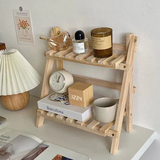 ShelfEase - Minimalist shelf rack in two levels with open frame for stylish organization
