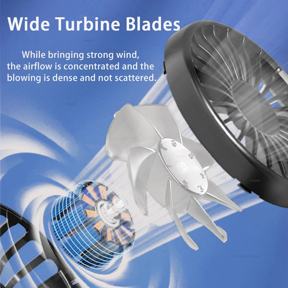 Carvallo Bärbar Sprayfläkt med klipp | 4 hastigheter & 360° roterbar | Mini USB-fläkt med dimma för kontor, bil & camping