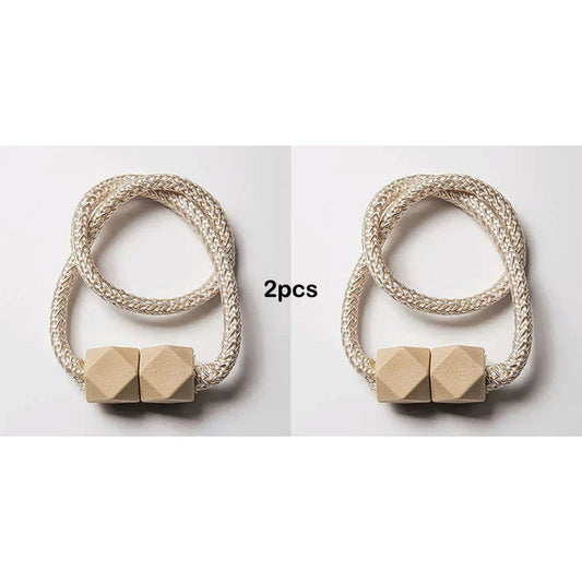 Carvallo gardinstång med magnet | 2-pack | Tjock rep-design & Stark grepp | För vardagsrum, sovrum & kök