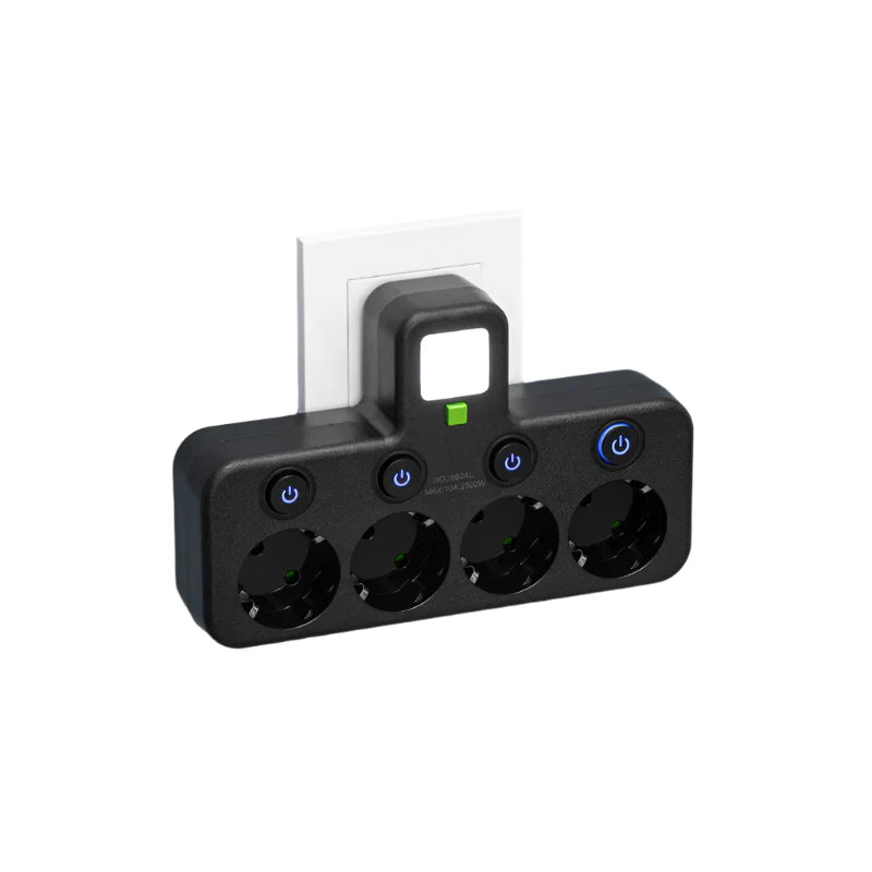 Carvallo VOLTRIQ ProLine | 3–4 uttag + 2× USB & 1× Typ-C | 2500 W | Överspänningsskydd & Kontrollswitch