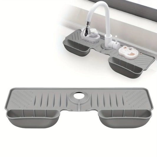 Carvallo Spülmatte | Rutschfast & mögelfri | Värmebeständig silikonavlastningsmatta för diskho & kran | Fällbar & diskmaskinssäker