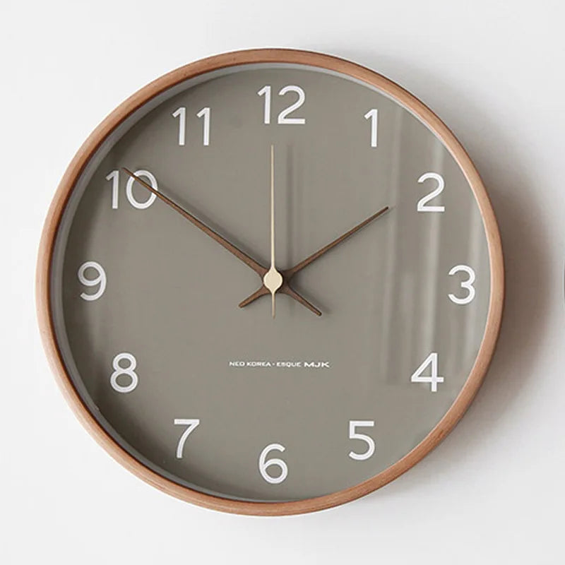 Lyxig Väggklocka i Trä och Glas med Minimalistisk Design