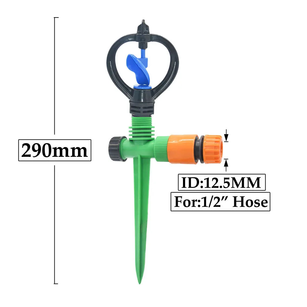 Carvallo Trädgårdssprinkler 360° vridbar | Automatisk bevattning | Vortex-dysor | 4–5 m räckvidd