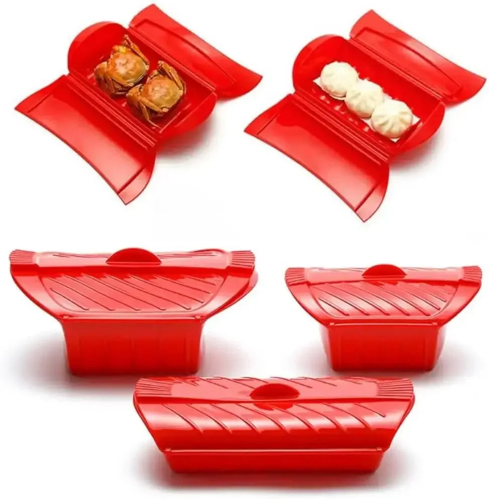 Carvallo Silikon Dampfkokare | BPA-fri | Mikrovågssäker med lock & handtag | För fisk, grönsaker & mer