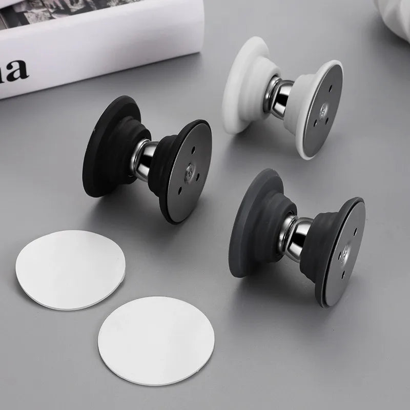 Carvallo Magnetisk Dörrstoppare | Utan borrning | Silikonstötdämpare 4,7 cm | Vindsäker & Väggvänlig