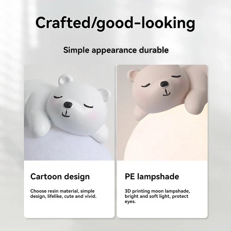 Sleepy Bear Vägglampa - Söt Spjälsäng Accent med Mild Ljus