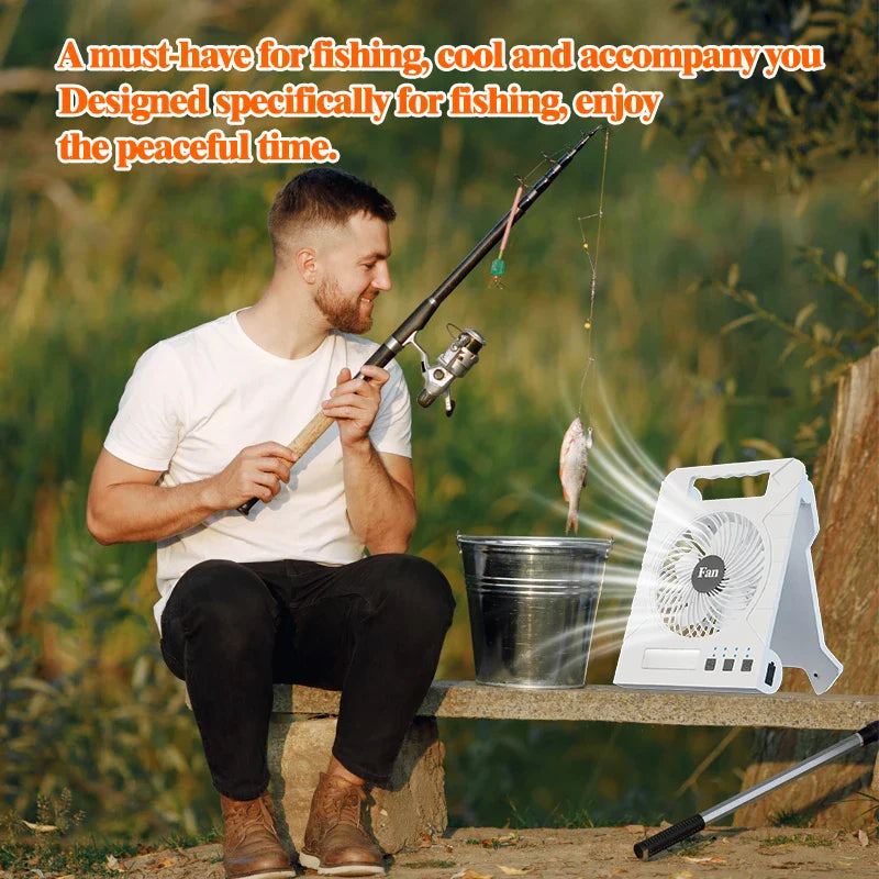 Carvallo Campingfläkt | Fällbart solpanel | Powerbank & LED-ljus | Ultra-lättvikt Märkesnamn: VenturioX