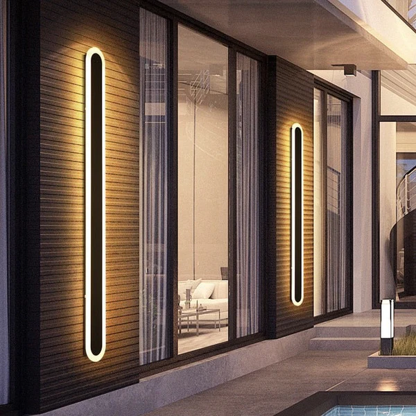 Utomhus LED Vägglampa Modern Svart Design