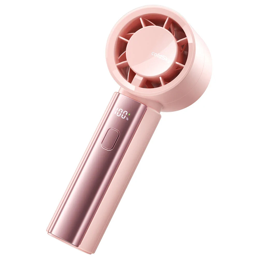 Carvallo Bärbar Handfläkt med 4000 mAh batteri | 5 nivåer & 100 intensitetsnivåer | Digitaldisplay & Dubbel luftström för utomhus & resor