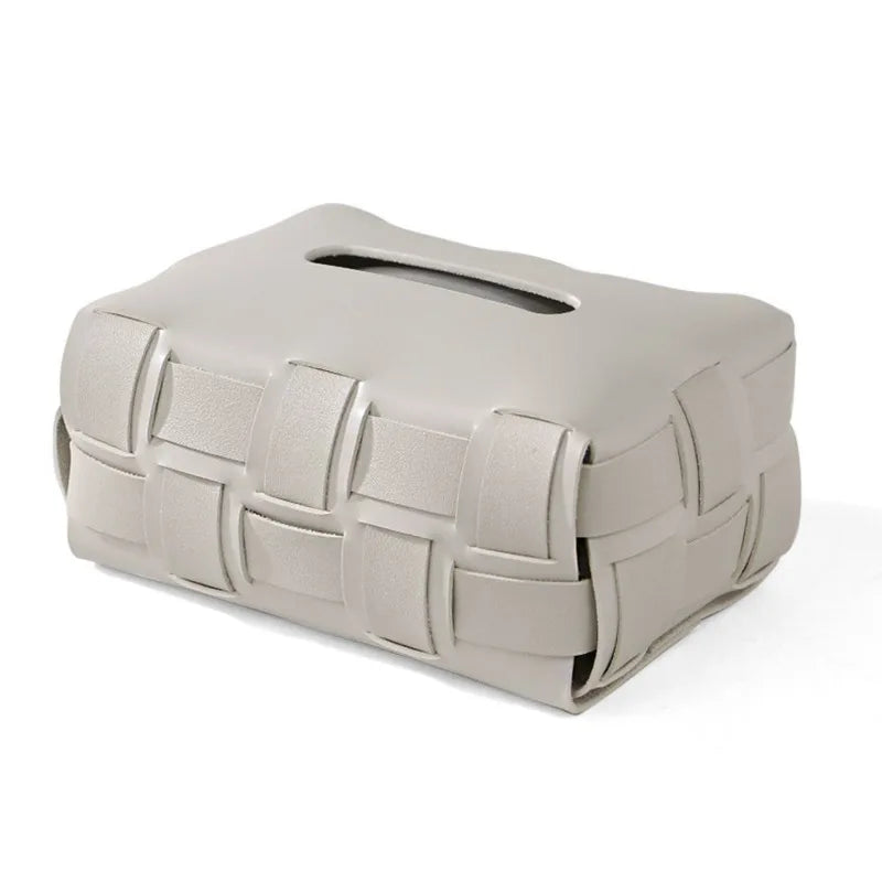 Carvallo – Lyxig Vegan Läder Pappershållare med Vävt Mönster