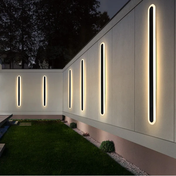 Utomhus LED Vägglampa Modern Svart Design