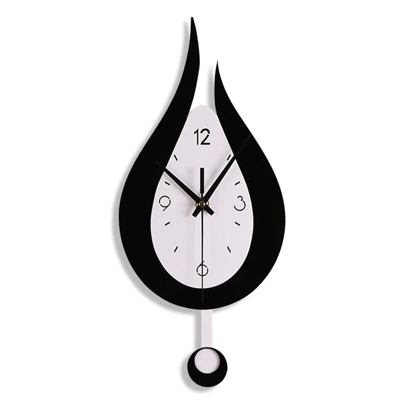 WaterDrop - Bred Modern Minimalistisk Vägghängd Klocka