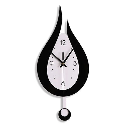 WaterDrop - Bred Modern Minimalistisk Vägghängd Klocka