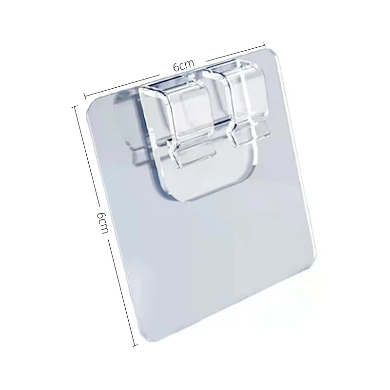 Carvallo Väggkrok ClearFix PowerHook 10-pack | Transparent | Extra stark vidhäftning | 4×6 cm & 6×6 cm | För kök, badrum & hem