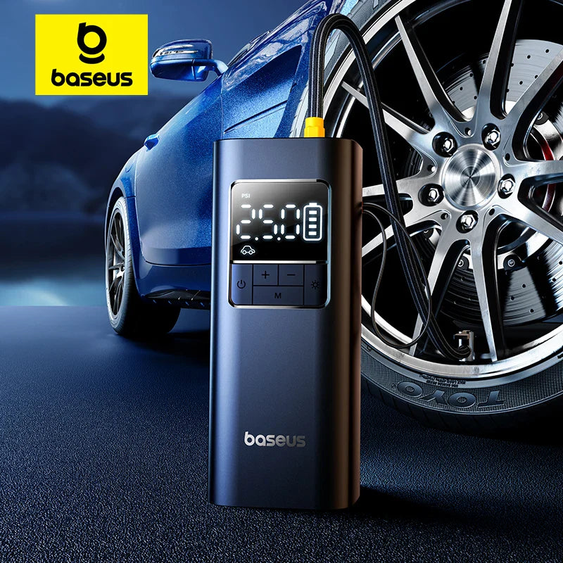 Carvallo AirBlitz OneTouch | Trådlös batteridriven luftpump med digital display och autostopp | För bil, cykel & motorcykel