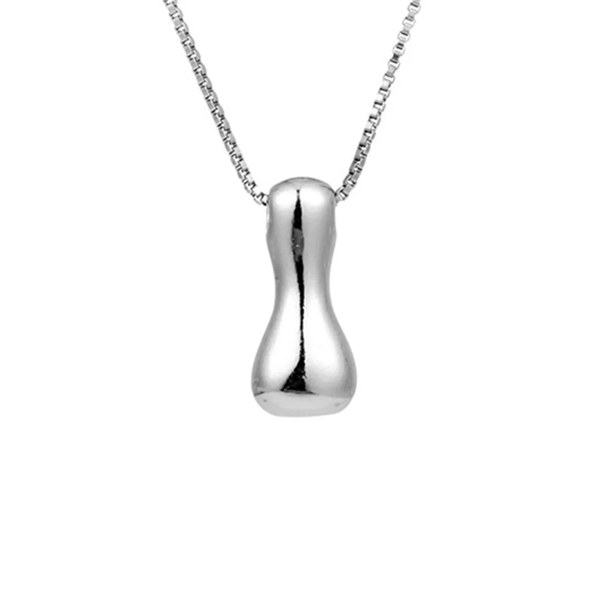 Royelux A-Z Ballong Bubbel Bokstav Hänge Halsband – Silver Chunky Initial Smycken