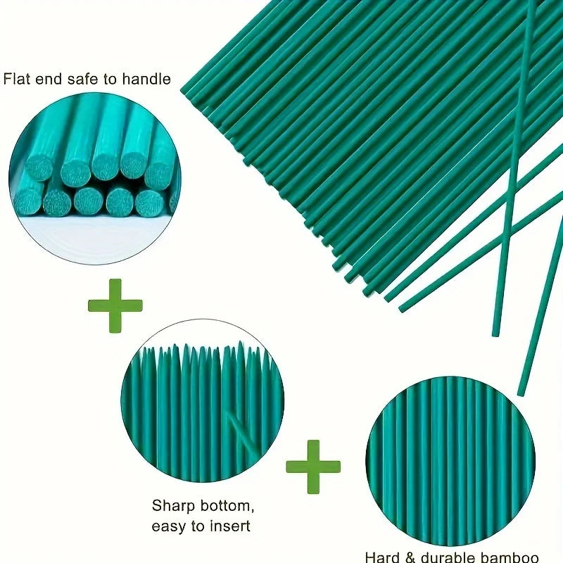 Carvallo Pro Trädgårdsplanta stänger | 50-pack | Väderbeständig & Stabil | Grön