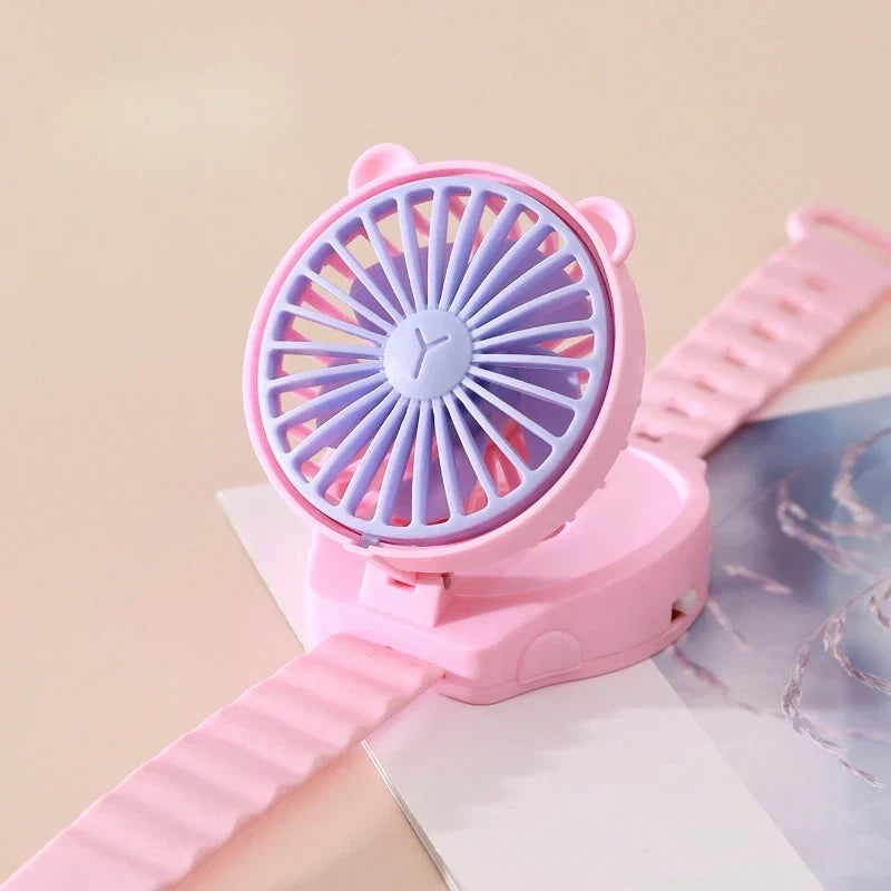 Carvallo-Ventilator CooliTime | Bärbar armfläkt i cartoon-design | Kreativ present för barn & vänner | För resor & kontor