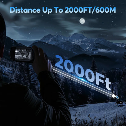 4K Infraröd Nattsyns Kikare med Zoom, 600m Räckvidd, 3&quot; Skärm &amp; 5000mAh Batteri