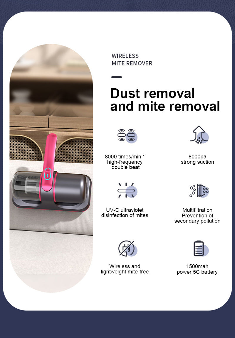 UV Madrass Dammsugare - Kraftfull Sugfunktion För Rengöring av Säng, Kuddar och Soffa