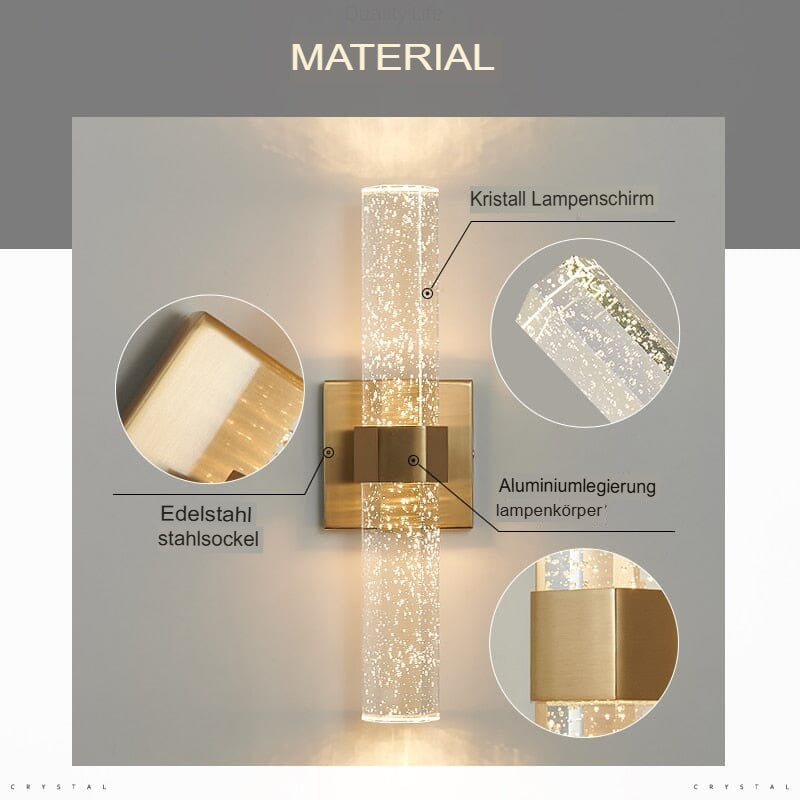 Modern LED bad vägglampa – Elegant design med bubbelglas och IP44-skydd